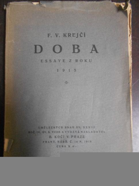 Doba: essaye z roku 1915