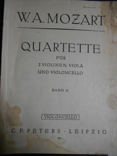 W. A. Mozart: Quartette fur 2 Violinen, Viola und Violoncello - Band II., Violoncello