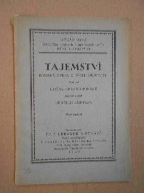 Program ke komické opeře Tajemství