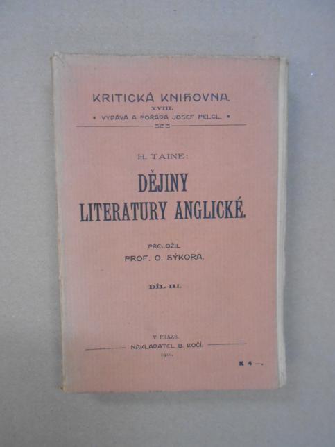 Dějiny literatury anglické III. díl