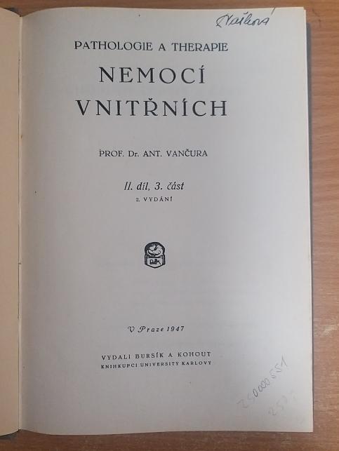 Pathologie a therapie nemoci vnitřních - díl II, svazek 3.