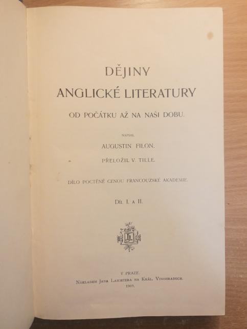 Dějiny anglické literatury I. a II.