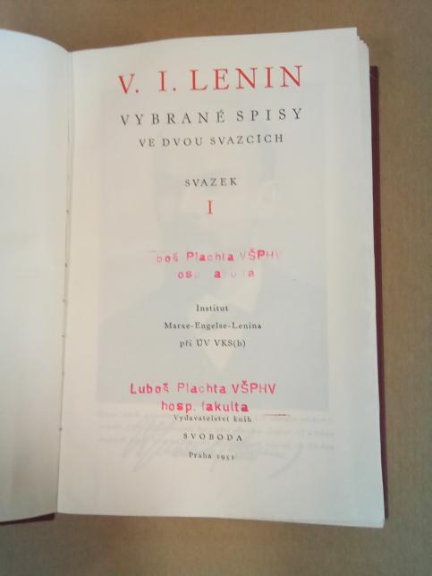 Lenin vybrané spisy I. a II.
