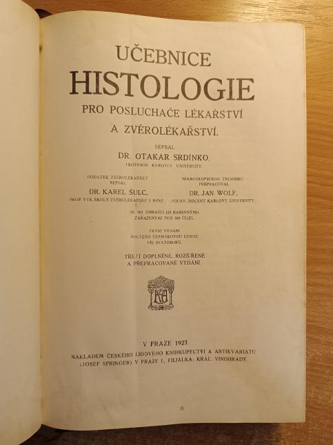 Učebnice histologie pro posluchače lékařství a zvěrolékařství