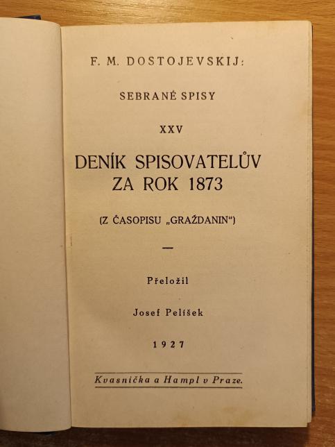 Deník spisovatelův za rok 1873