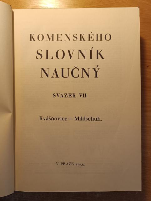 Komenského slovník naučný - Svazek VII. - Kvášňovice - Mildschuh