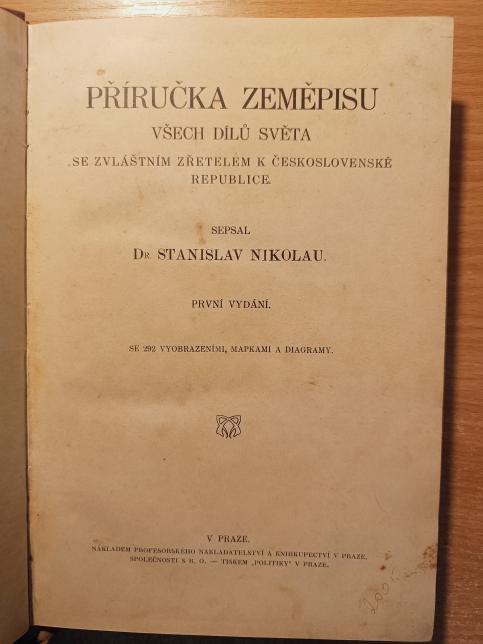 Příručka zeměpisu všech dílů světa se zvláštním zřetelem k Československé republice