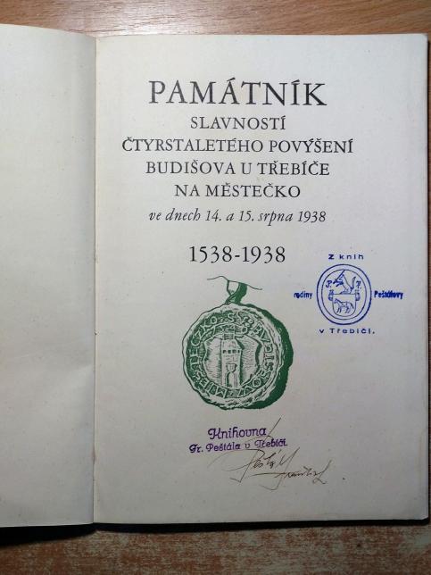 Památník slavností čtyřstaletého povýšení Budišova u Třebíče na městečko